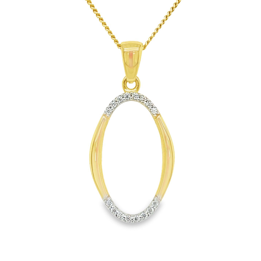 Yellow gold pendant with Zirconia