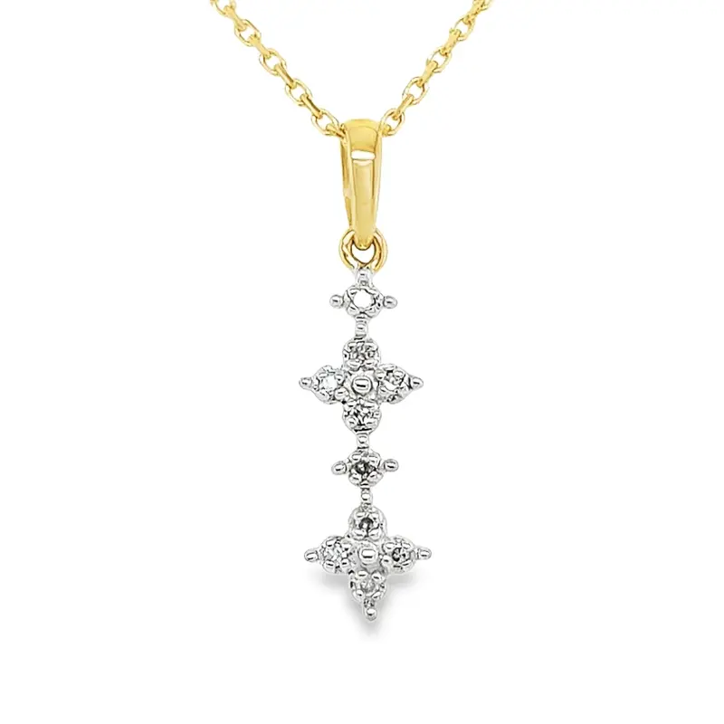 Geelgouden hanger Fantasie met Diamantjes