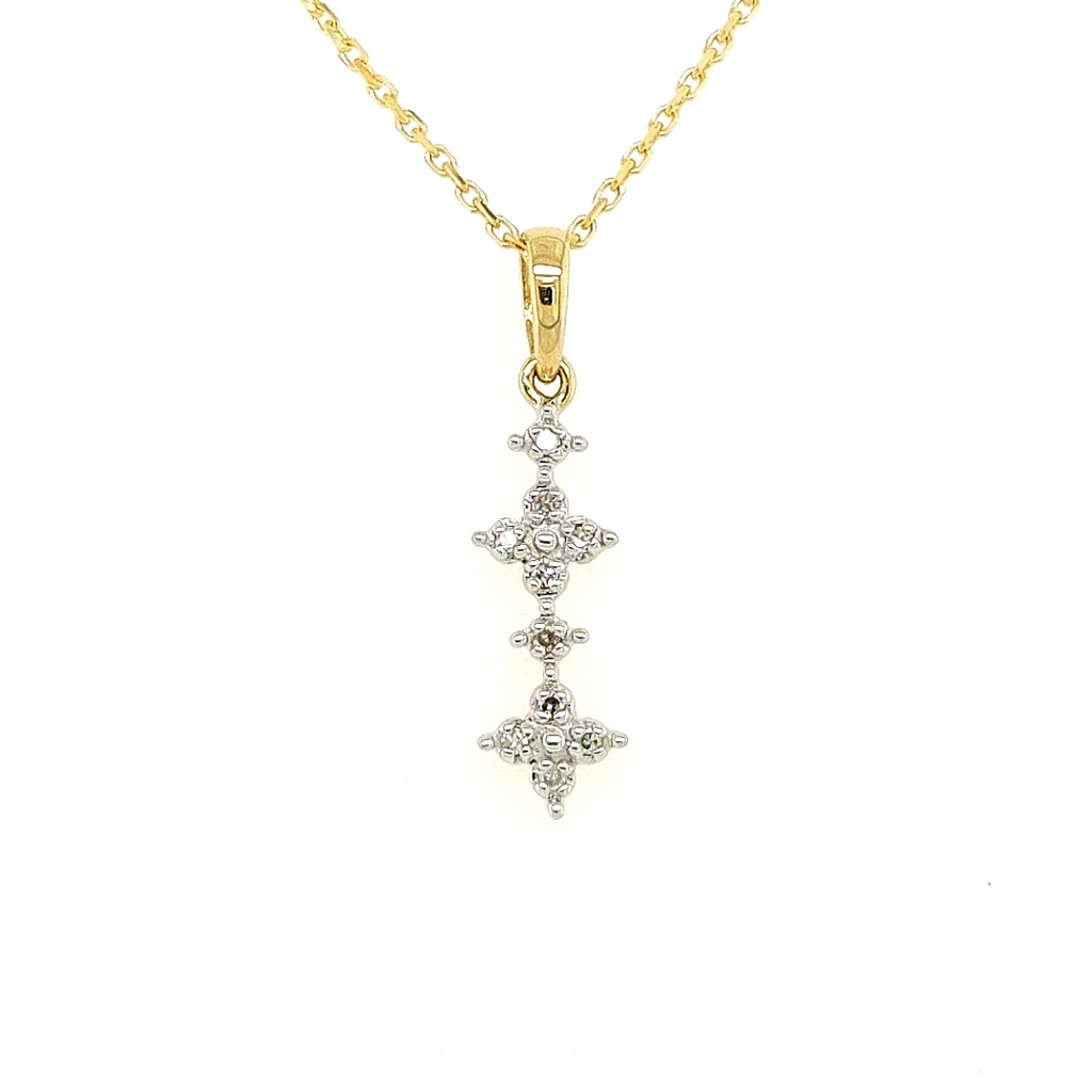 Yellow gold pendant Fantasy with Diamonds