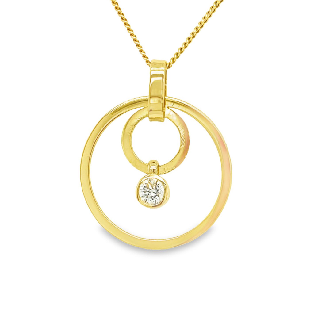 [GHE0677] Yellow gold pendant with 0.14 carat Diamond