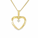 Geelgouden harthanger met Diamant 0,02 karaat