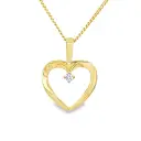 Yellow gold heart pendant with Diamond 0.02 carats