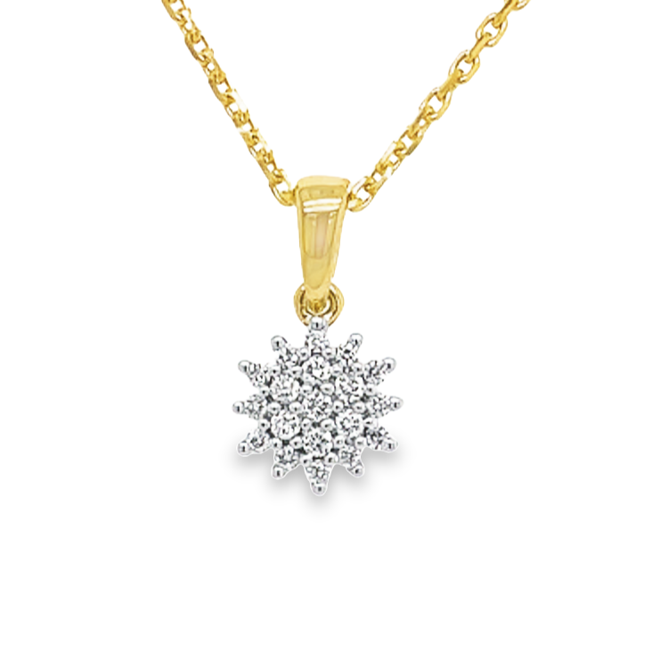 Yellow gold pendant with 0.12 carat Diamond SI1, H