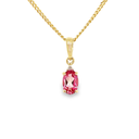 Yellow gold pendant with Mystic Pink Topaz and Diamond