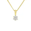 Yellow Gold Illusion Pendant with Diamond 0.05 carats