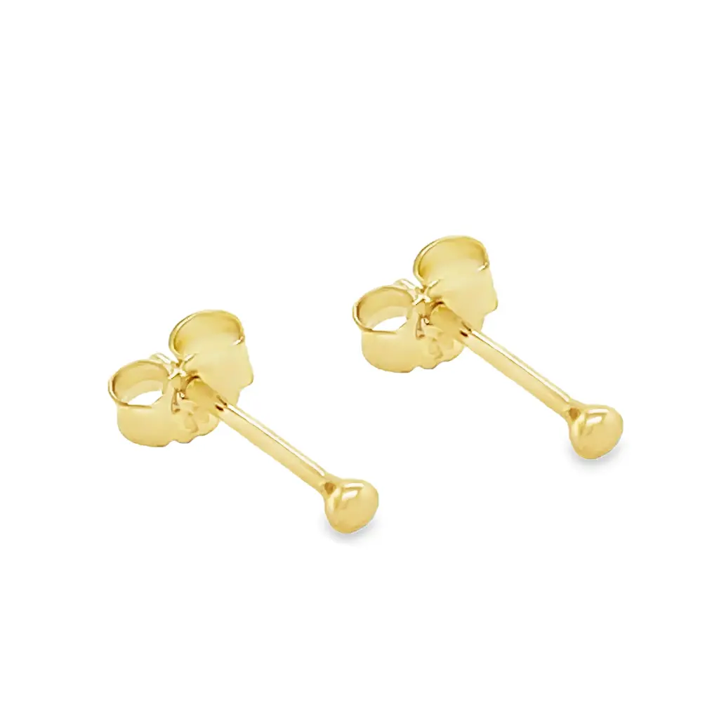 [GO0816] Yellow gold stud earrings ball 2mm