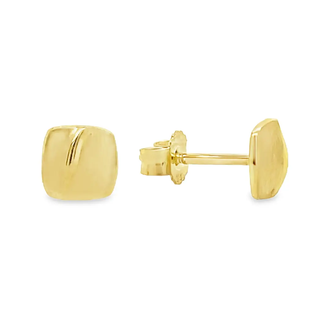 [GO0870] Yellow gold stud earrings Fantasy