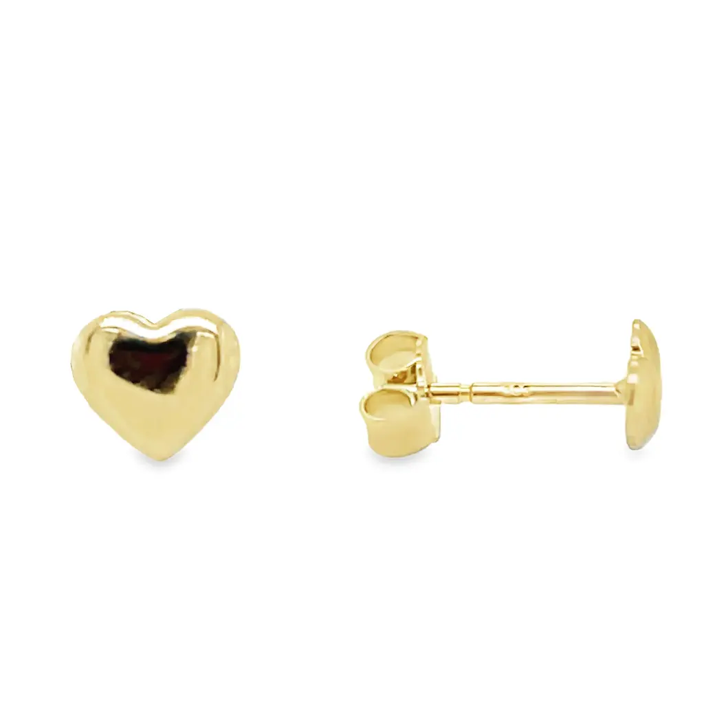 Yellow gold stud earrings Heart