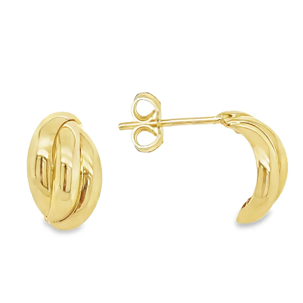 Yellow gold stud earrings Fantasy
