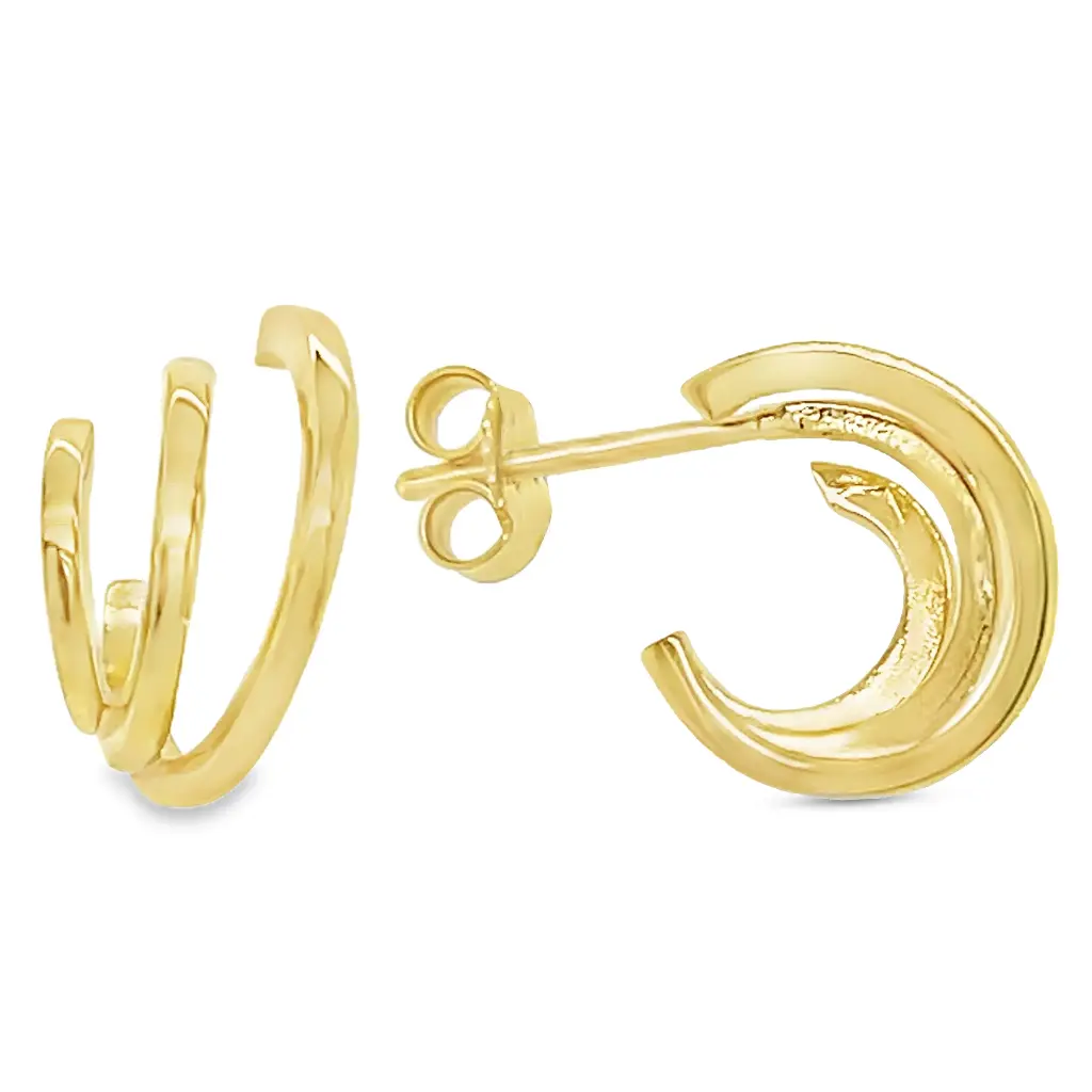 Yellow gold stud earrings Fantasy