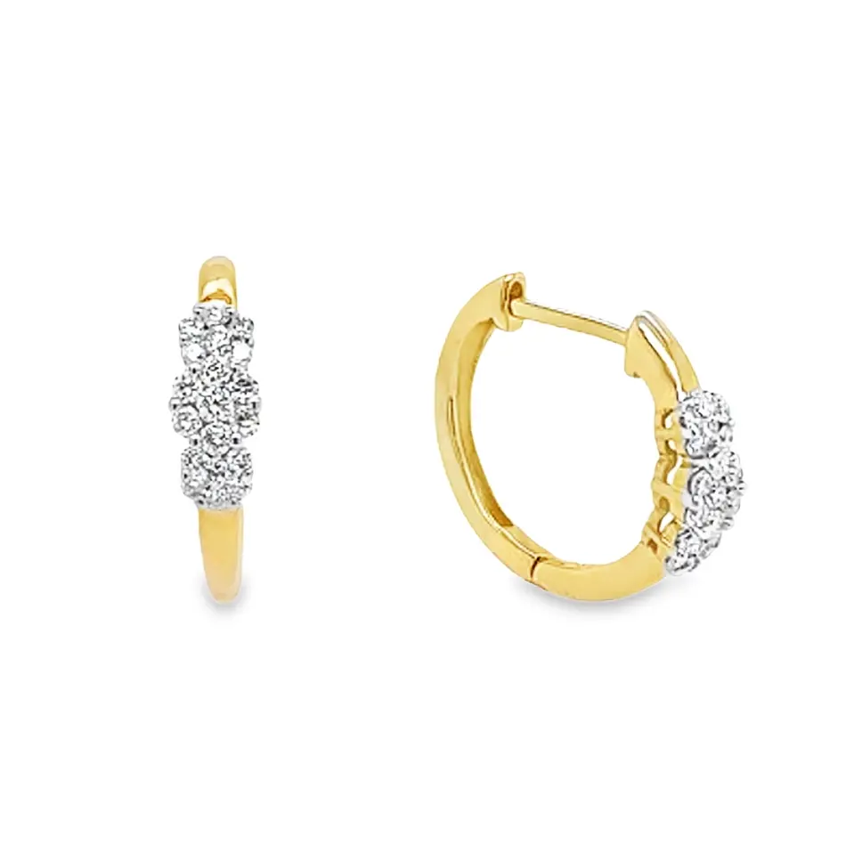 Geelgouden oorringen met 0,34ct Diamant