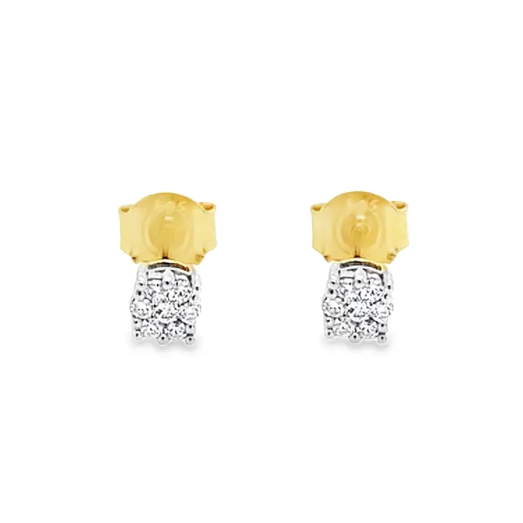 [GOE0973] Yellow gold ear studs with Diamond 0.13 carats