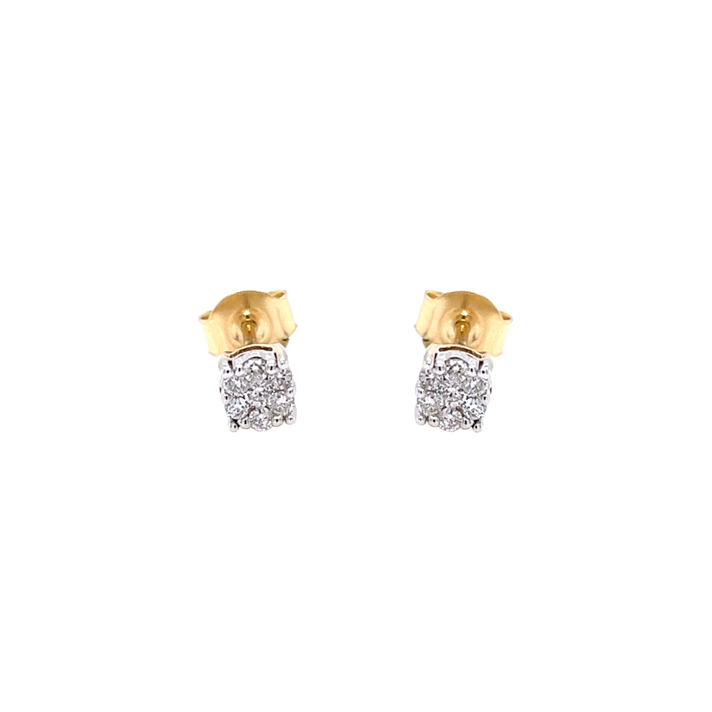 Geelgouden oorstekers met Diamant 0,18 karaat