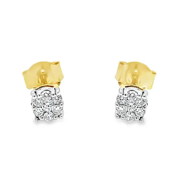 [GOE0974] Yellow gold ear studs with Diamond 0.18 carats