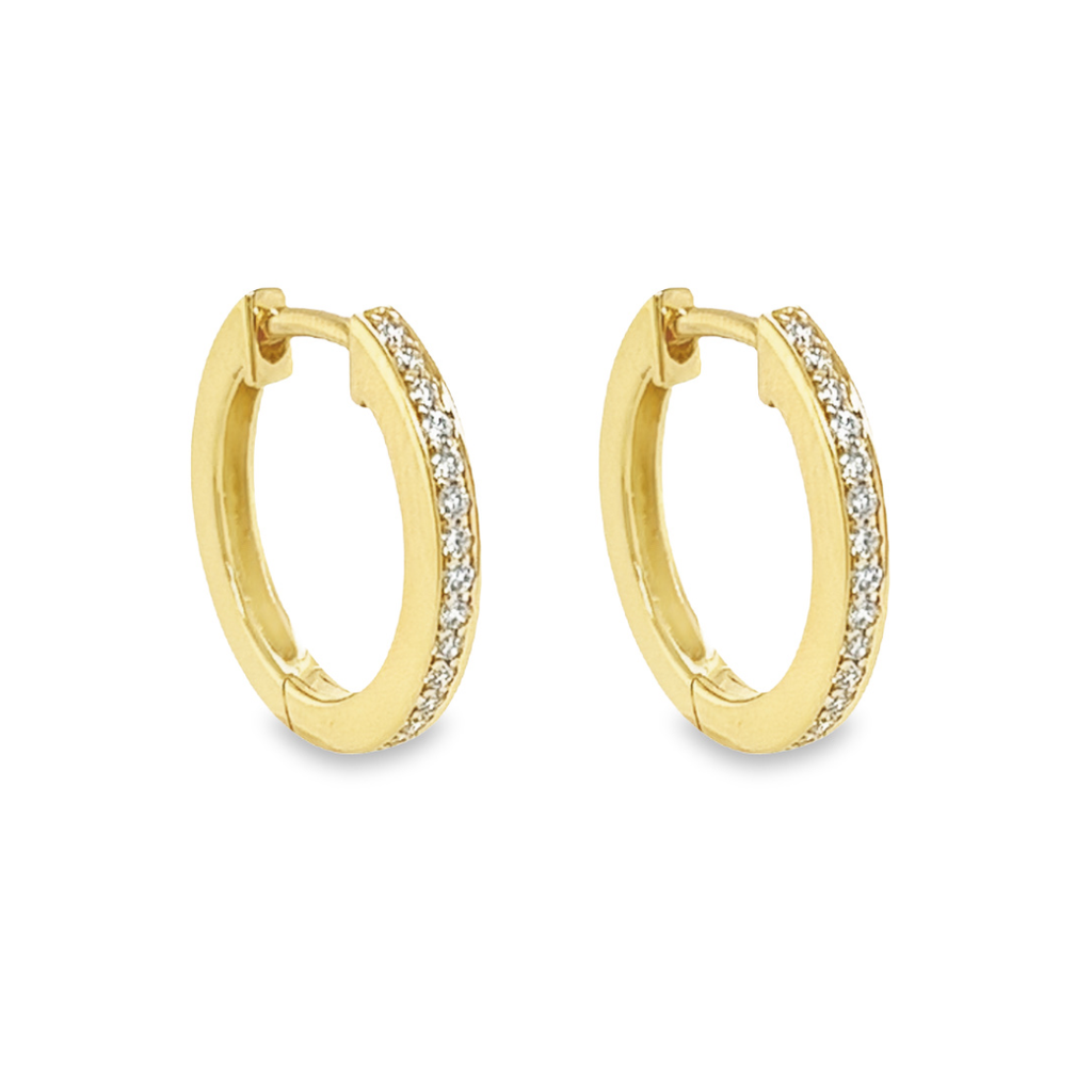 Yellow gold Row Diamond Earrings 0.15 carats