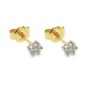 Geelgouden oorstekers met 0,06 karaat Diamant in Illusiezetting