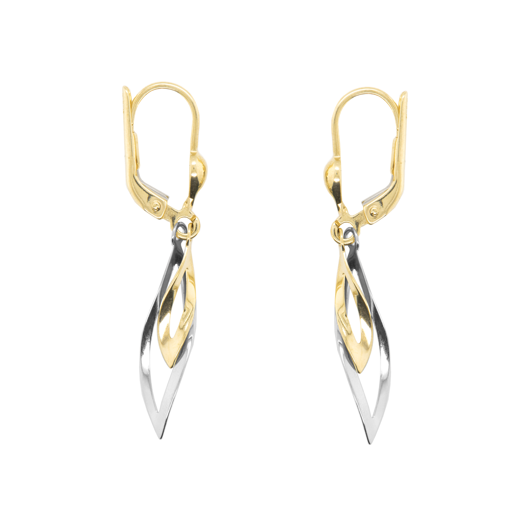 Bicolor gouden oorhangers Fantasie