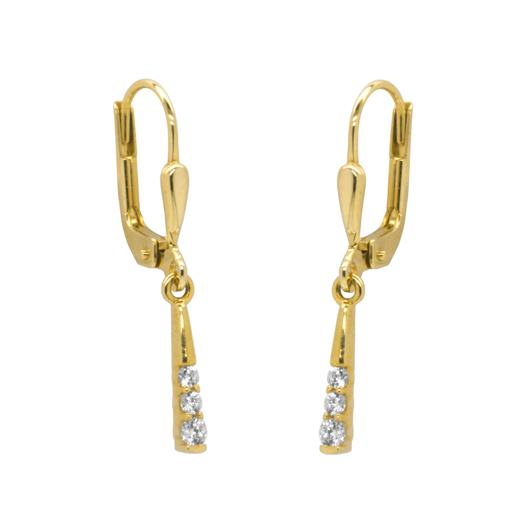 Yellow gold earrings with Zirconia stones