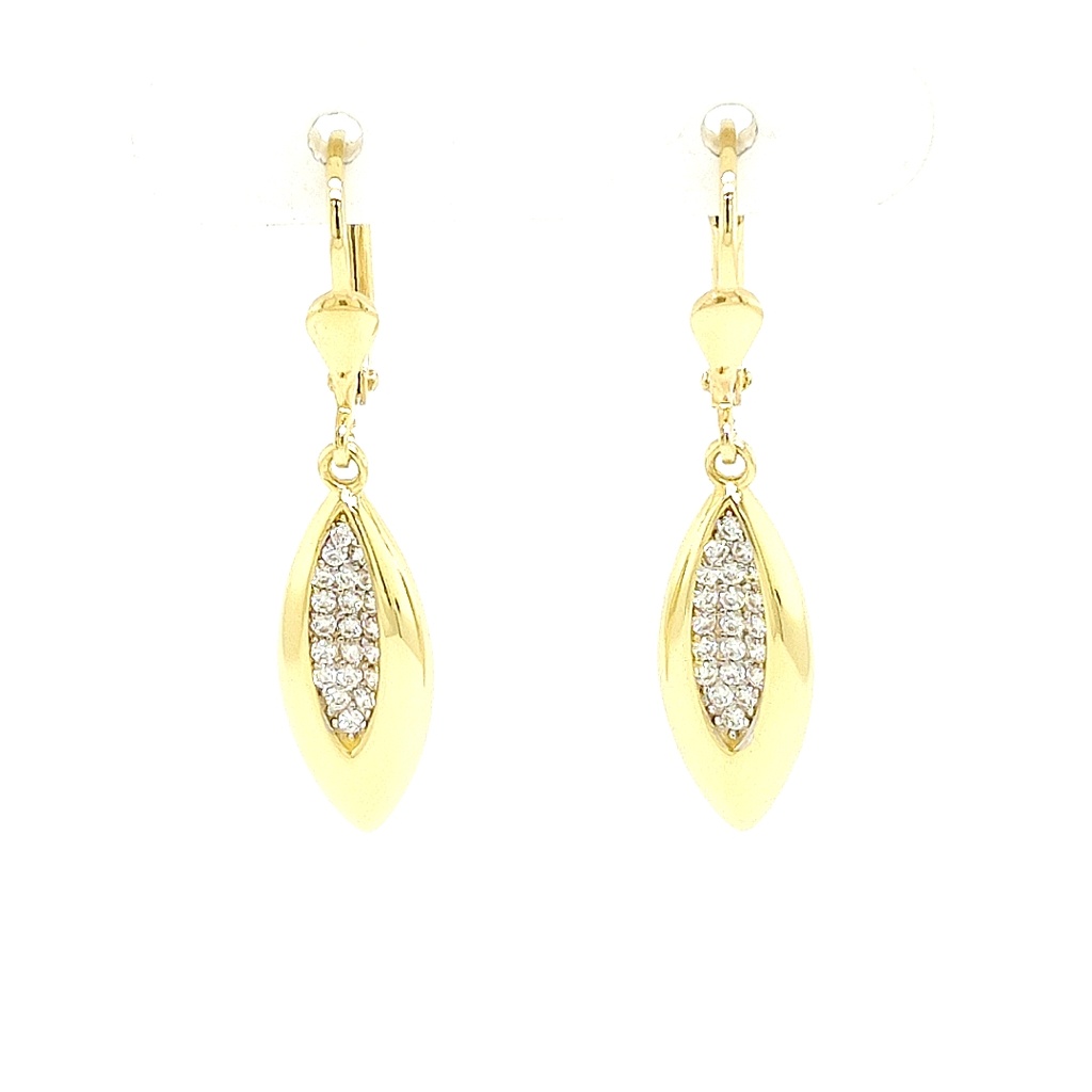 Yellow gold earrings Fantasy with Zirconia stones