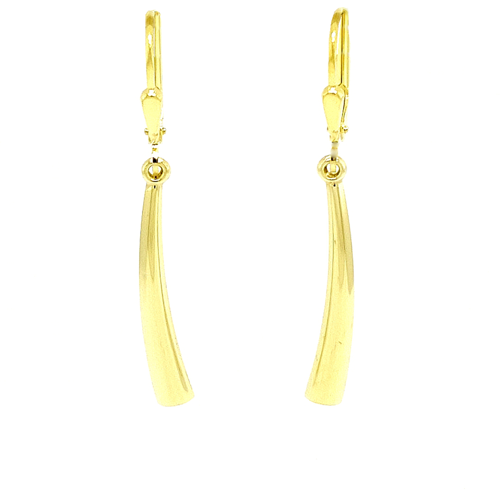 Yellow gold earrings Curved Bar
