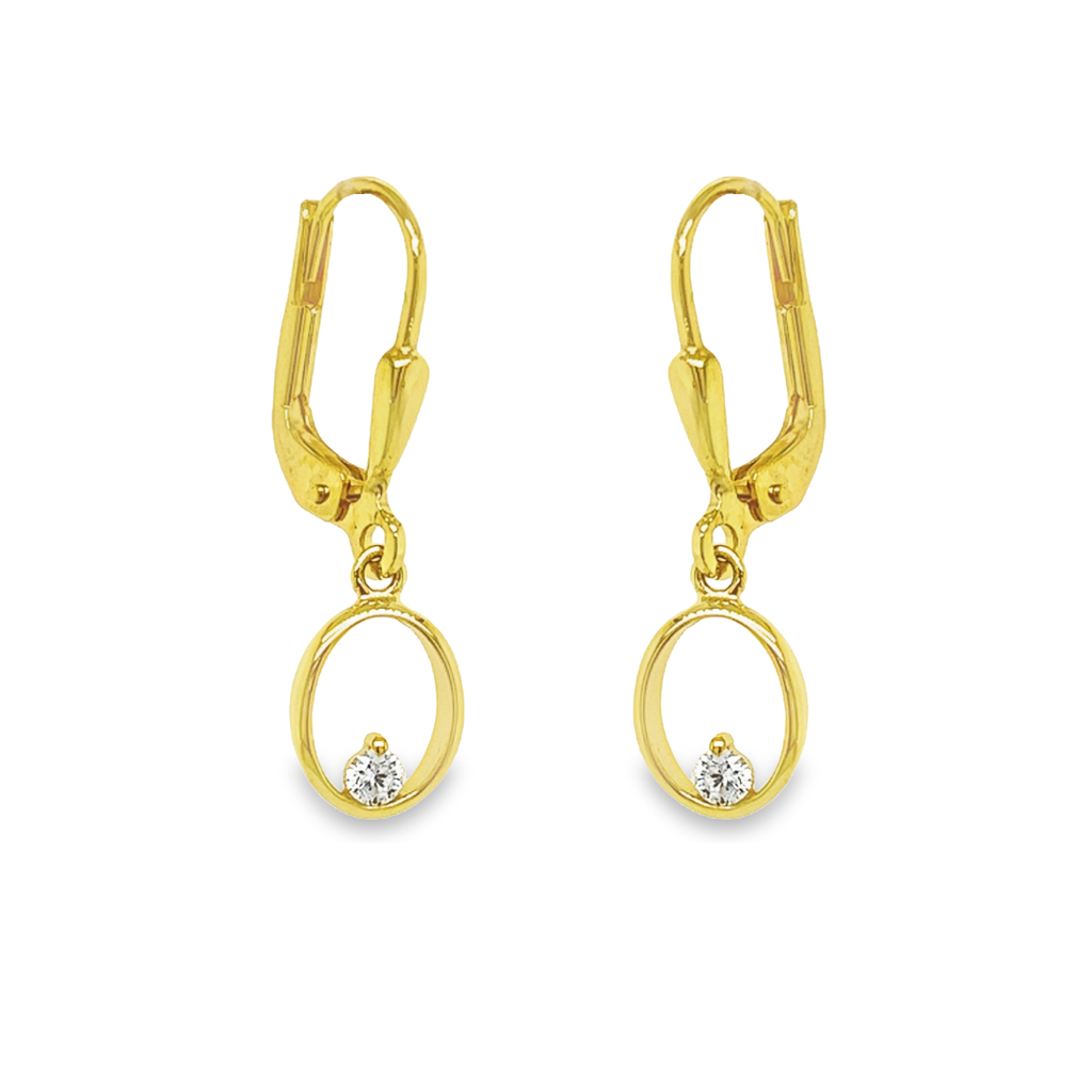 Yellow gold earrings with Zirconia