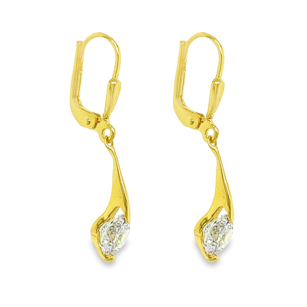 Yellow gold earrings with Zirconia