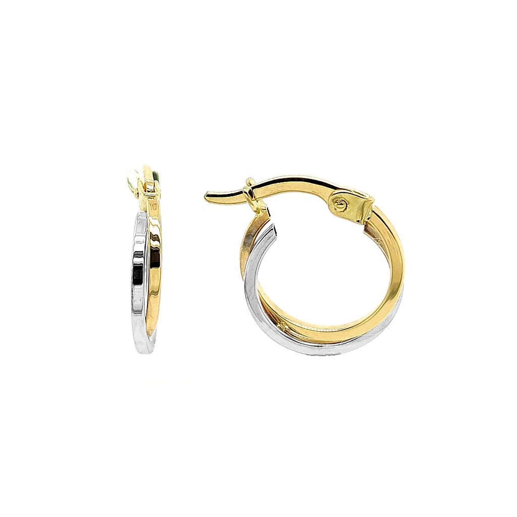Bicolor gouden oorringen Fantasie