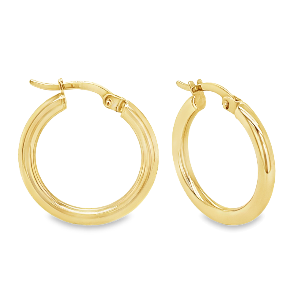 Yellow gold hoop earrings