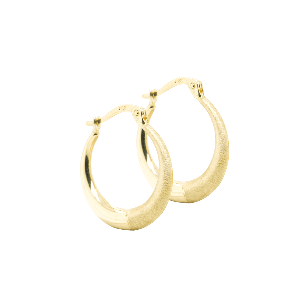Yellow gold earrings Matte/Gloss detail