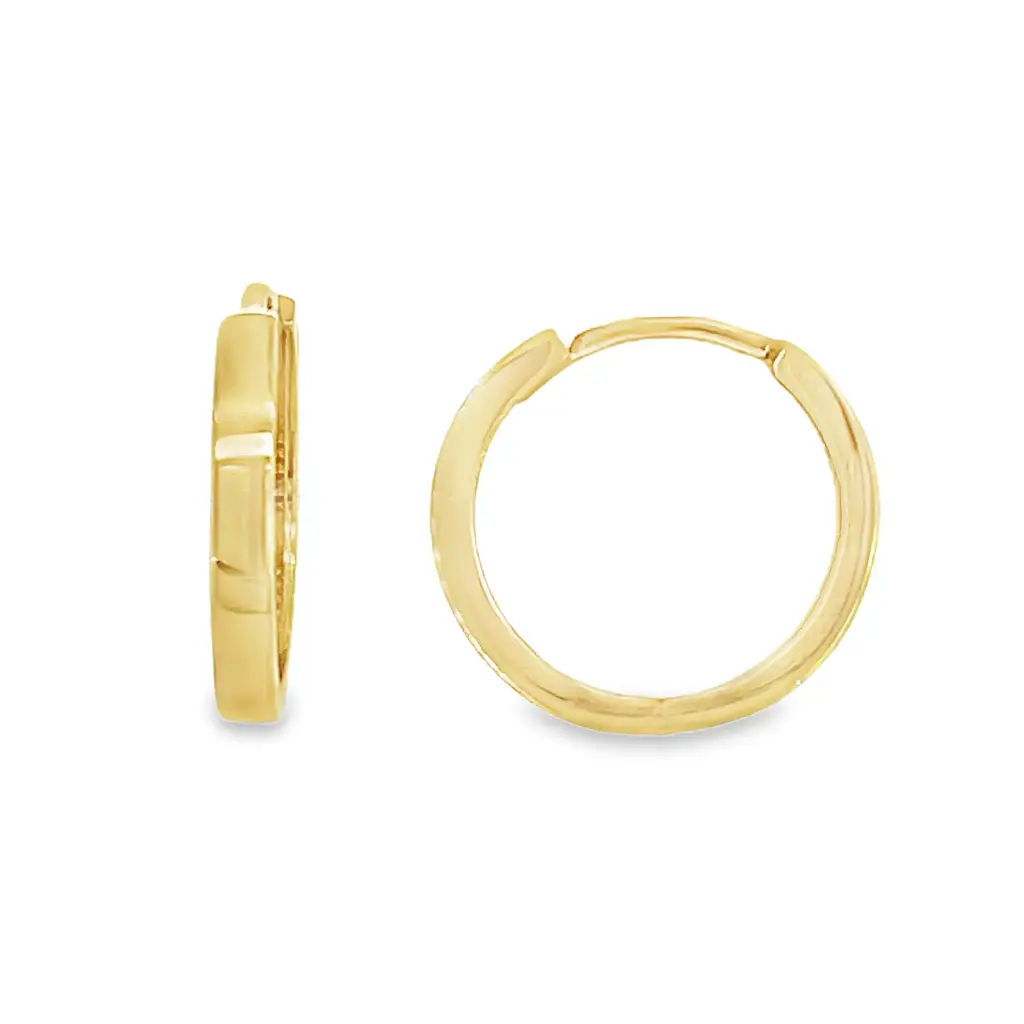 Yellow gold earrings 13.8 x 1.8mm