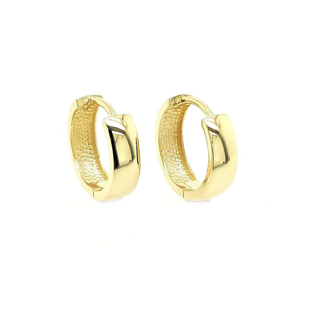 Yellow gold hoop earrings 4mm wide