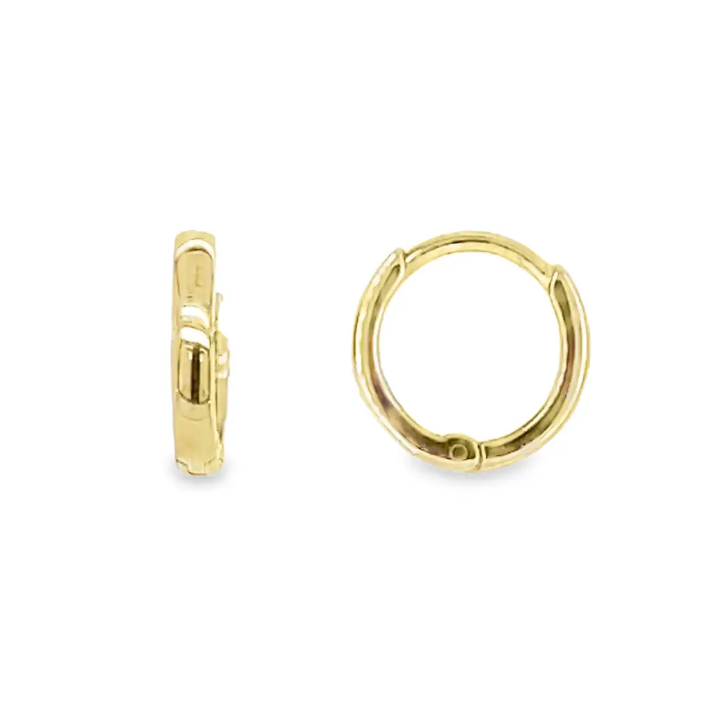 Yellow gold hoop earrings 9x1.5mm