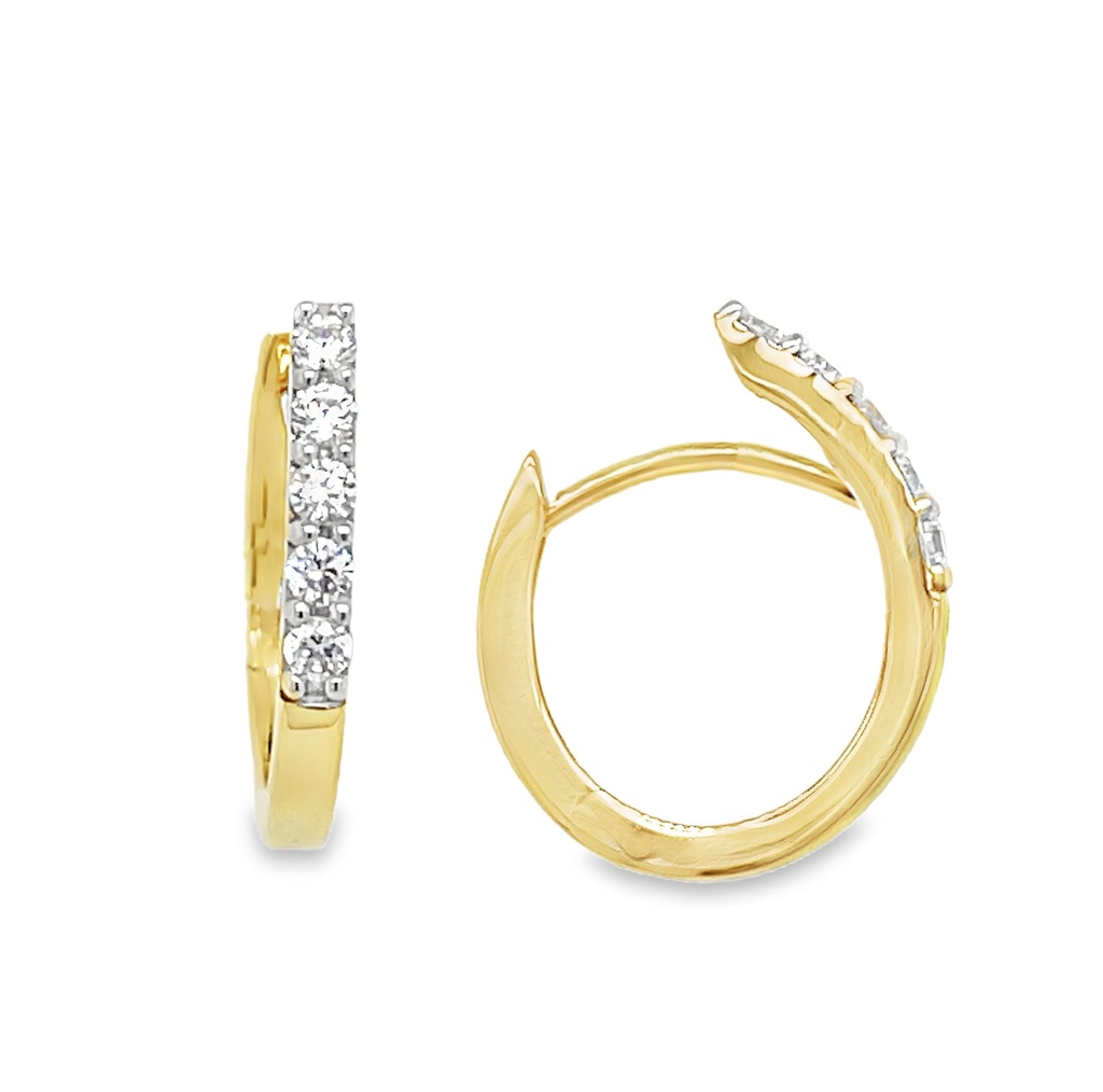 [GOR1096] Yellow gold earrings with Zirconia stones