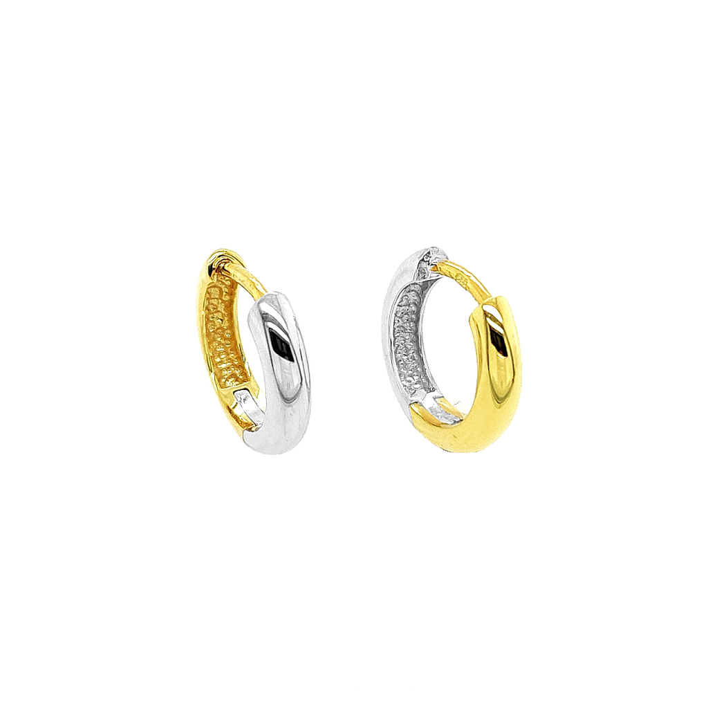 Bicolor gold hoop earrings