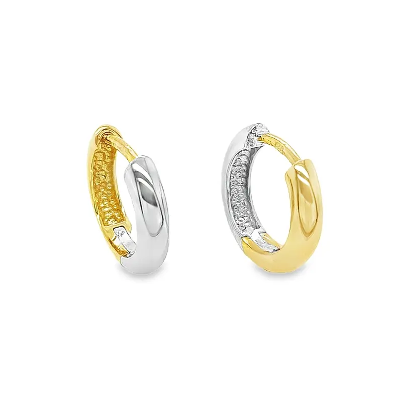 Bicolor gold hoop earrings