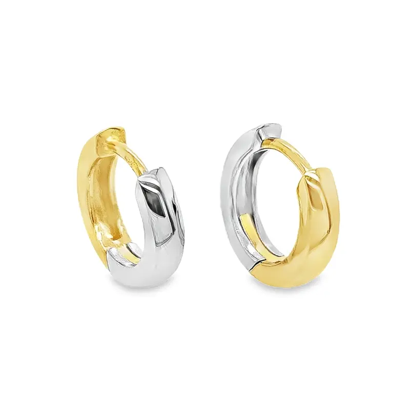 [GOR1098] Bicolor gold hoop earrings