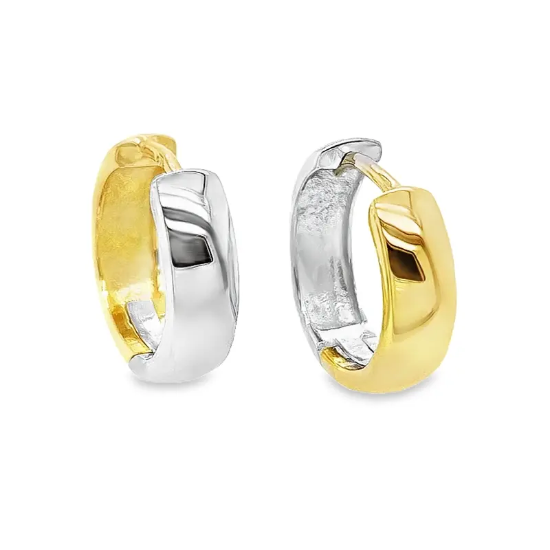 [GOR1100] Bicolor gold hoop earrings