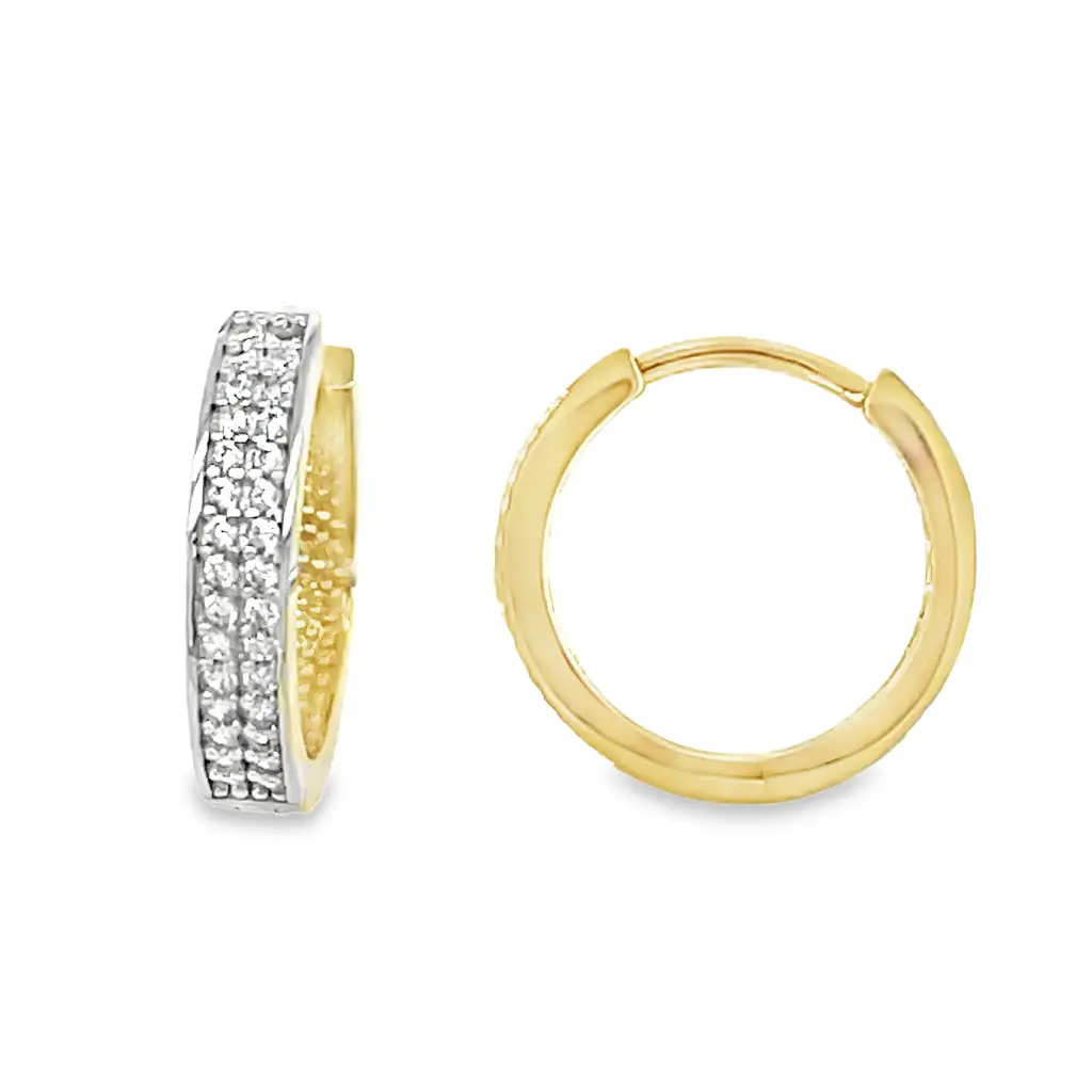 Yellow gold earrings with Zirconia stones