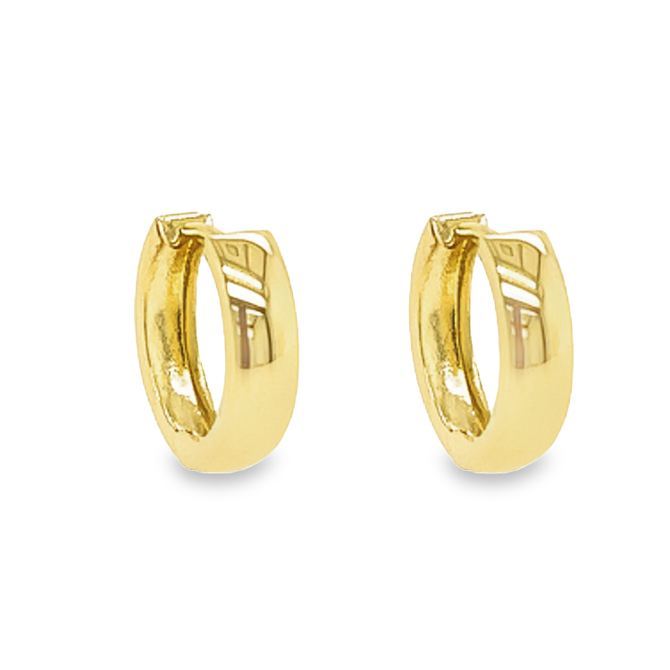 Yellow gold earrings 3.4mm wide