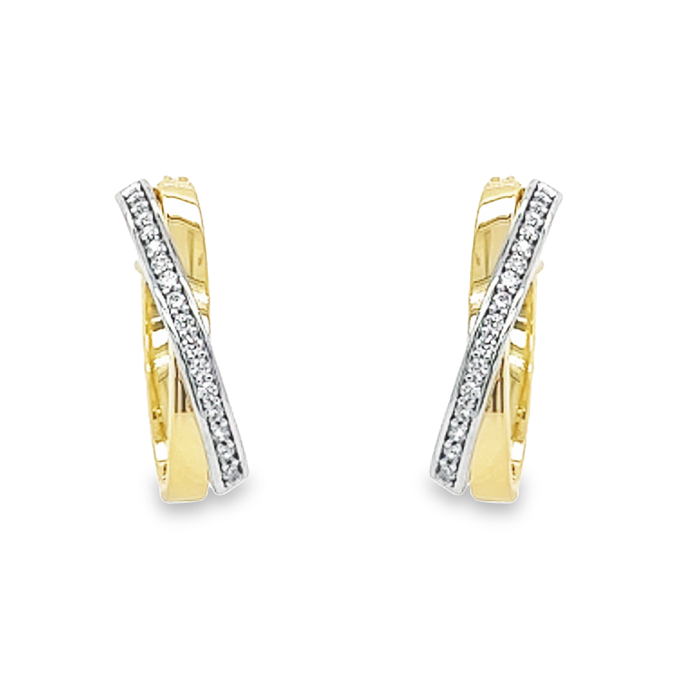 Bicolor gold earrings with Zirconia