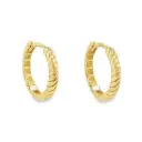 Yellow gold earrings Fantasy decorated 15 x 2.6mm