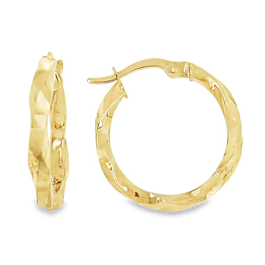 Yellow gold earrings Fantasy twisted