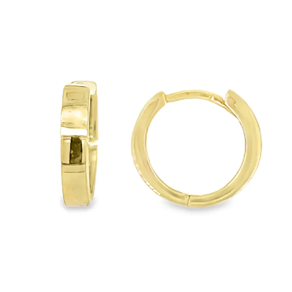 Yellow gold earrings 10.5 x 1.8mm