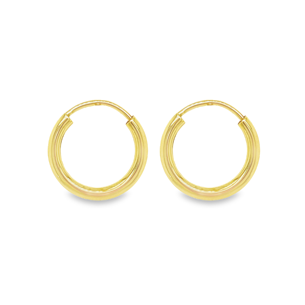 Yellow gold hoop earrings