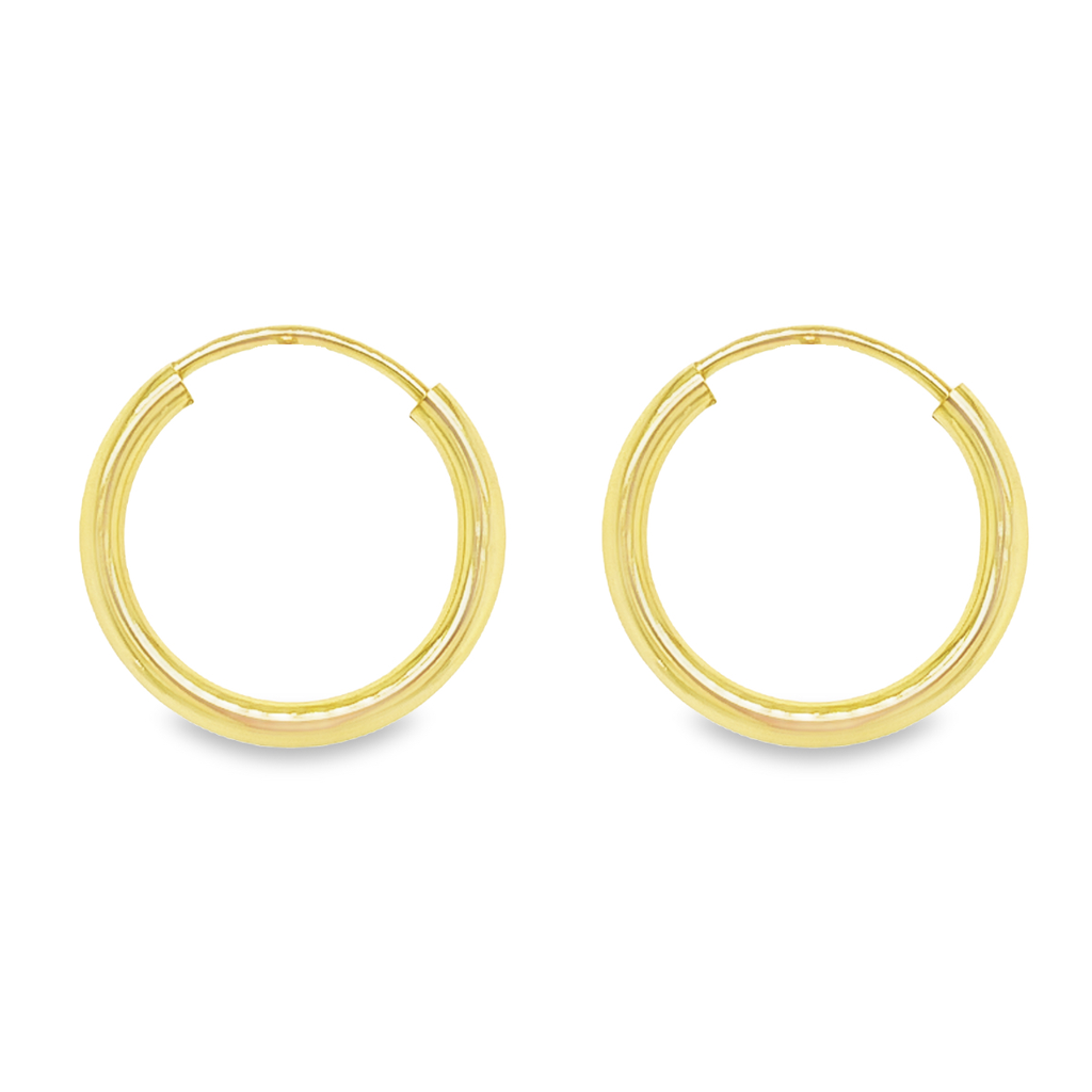Yellow gold earrings 16 x 1.9mm