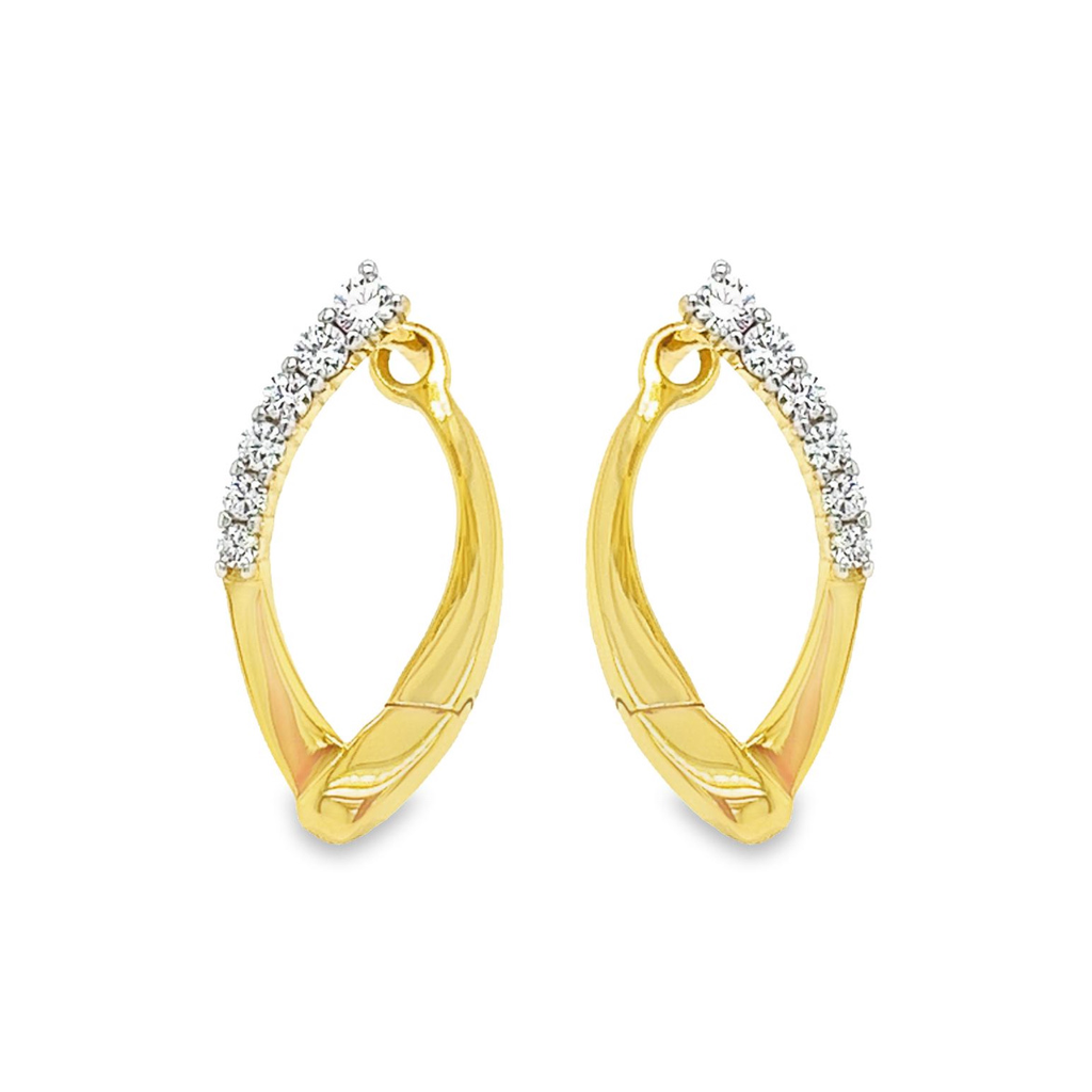 Yellow gold earrings with Zirconia