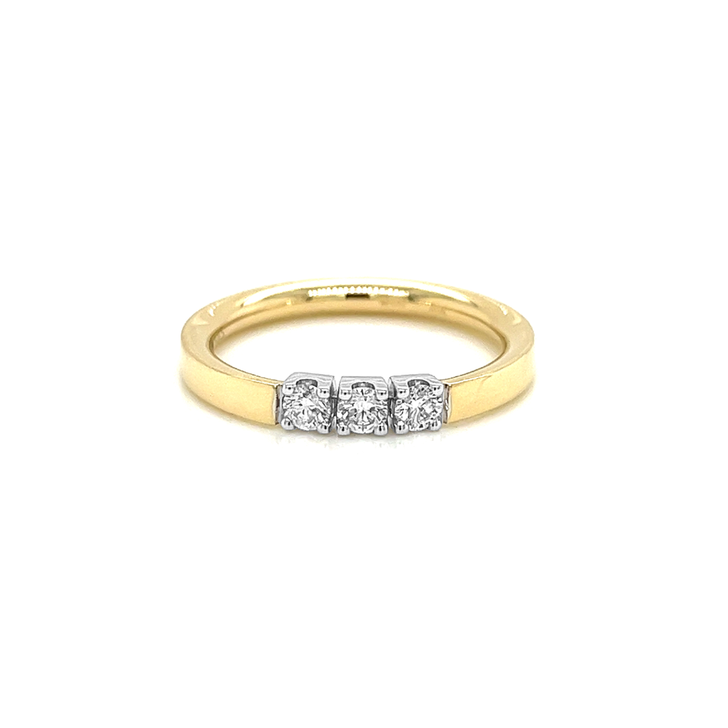 Geelgouden ring met Diamant 0,25 Karaat