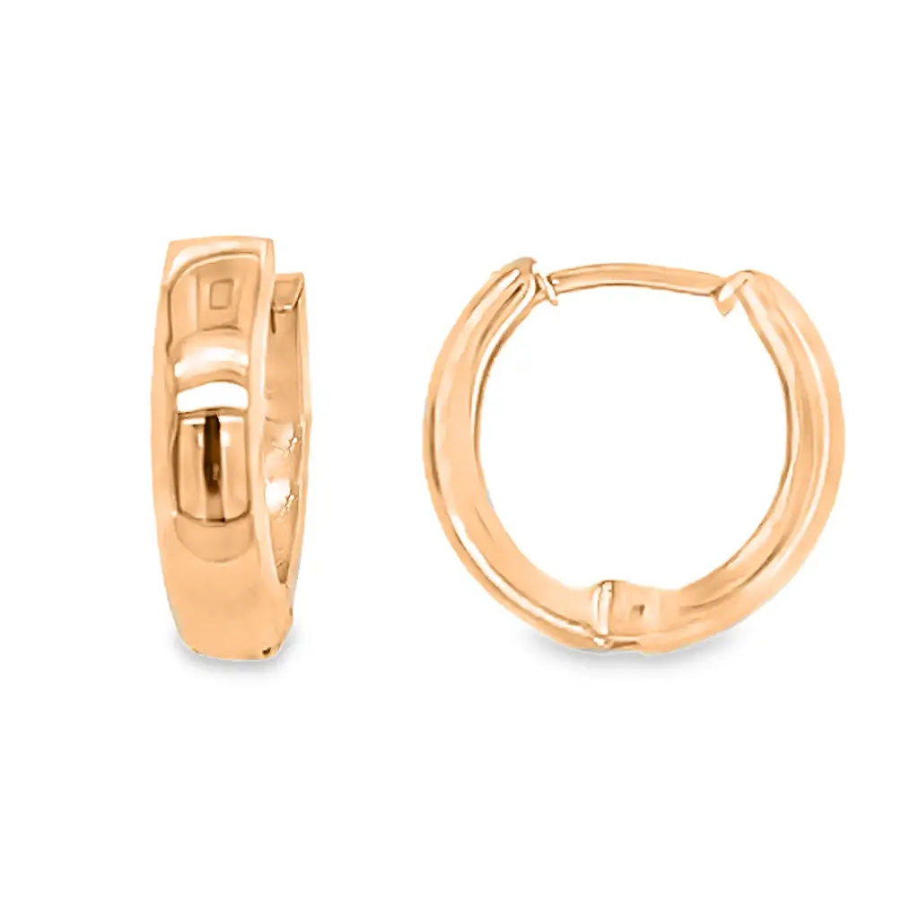 Rose gold hoop earrings 3.4mm wide