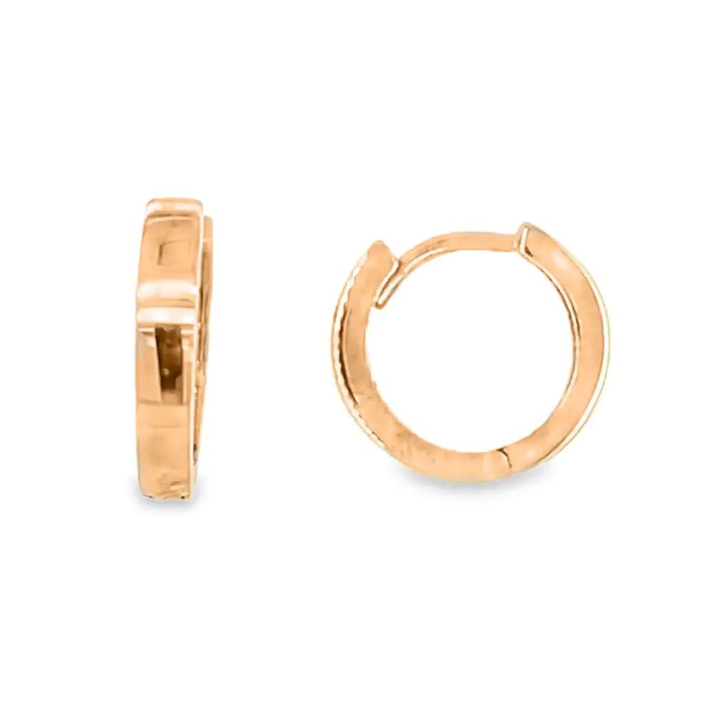 Rose gold hoop earrings 10.8 x 1.9mm