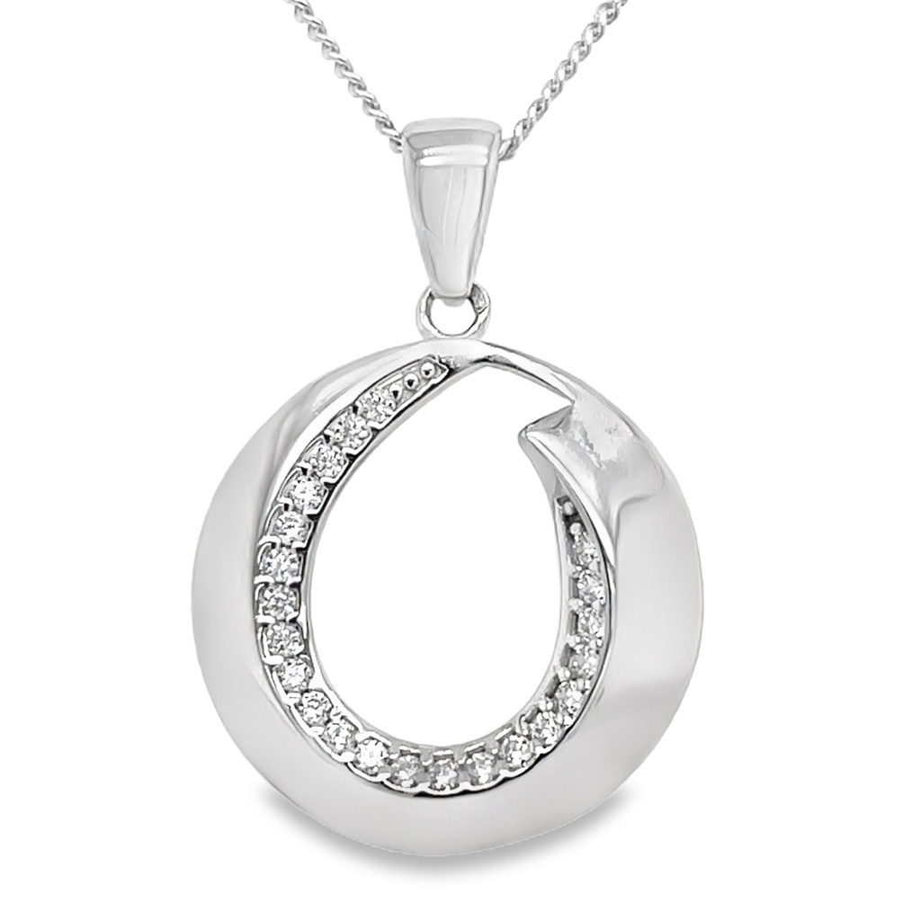 White gold pendant Fantasy with Zirconia stones